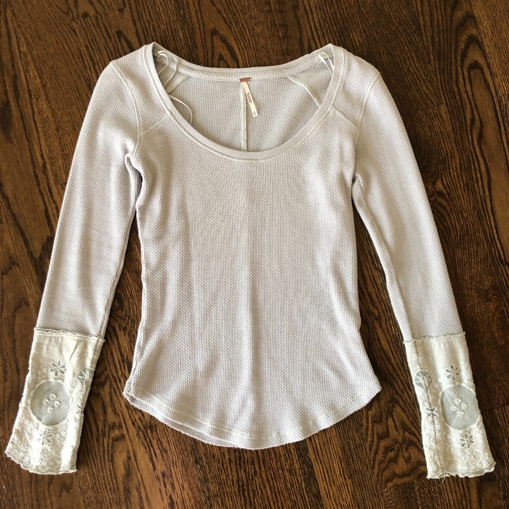 Free People Thermal with Lace Sleeve